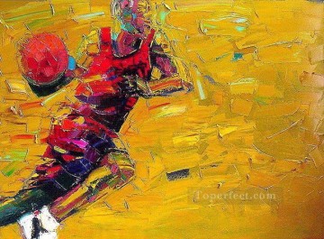  Knife Oil Painting - basketball 01 with palette knife